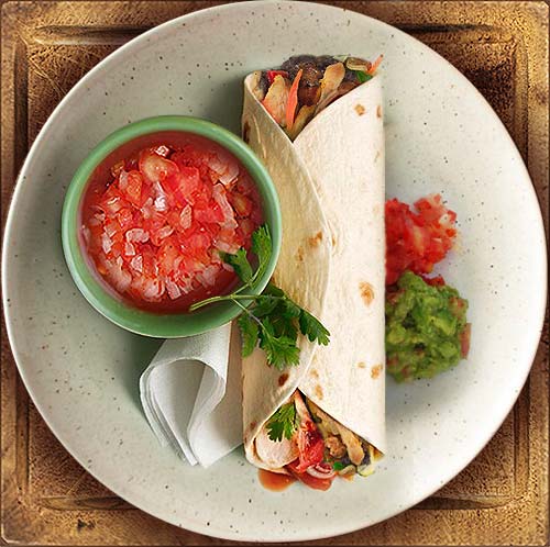 taco de carne con guacamole